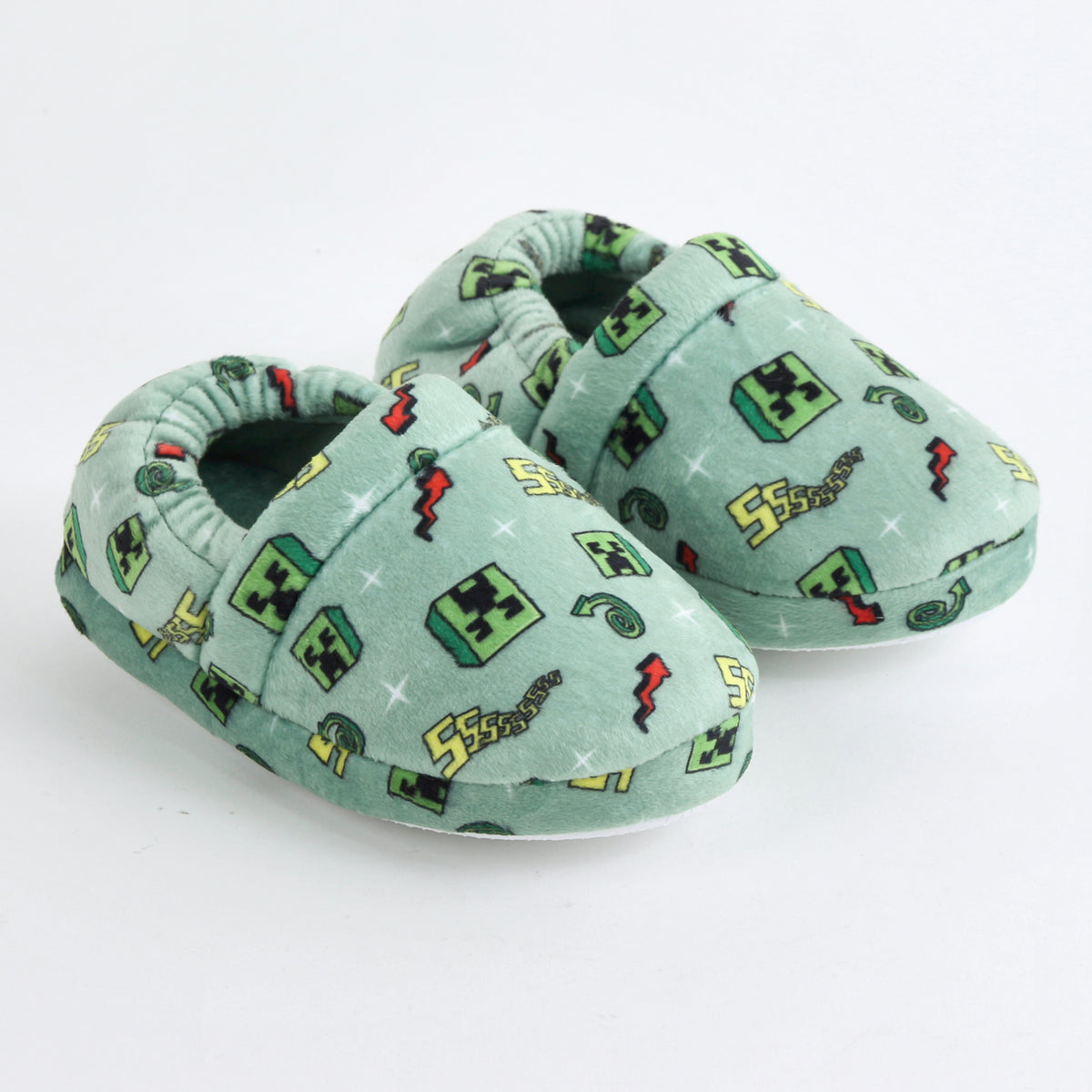 Pantufla Niño Minecraft Creepers Verde - Pantuflas Chile | The Brands Club cl