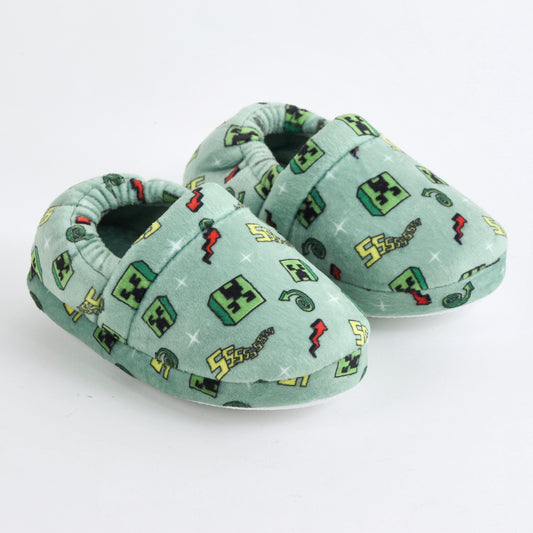 Pantufla Niño Minecraft Creepers Verde - Pantuflas Chile | The Brands Club cl