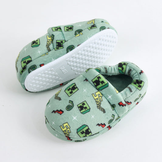 Pantufla Niño Minecraft Creepers Verde - Pantuflas Chile | The Brands Club cl