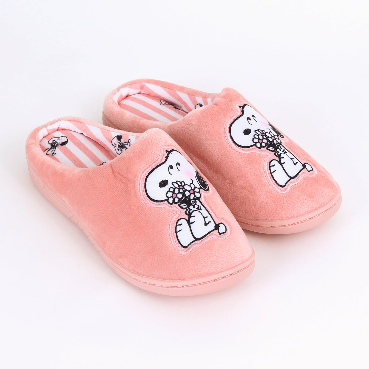Pantufla Mujer Snoopy Flores Rosado - Pantuflas Chile | The Brands Club cl