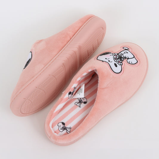 Pantufla Mujer Snoopy Flores Rosado - Pantuflas Chile | The Brands Club cl