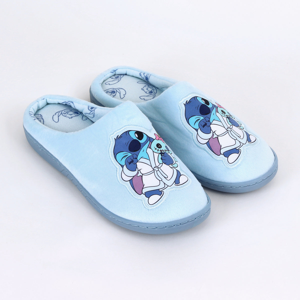 Pantufla Mujer Lilo & Stitch Disney Peluche Celeste - Pantuflas Chile | The Brands Club cl