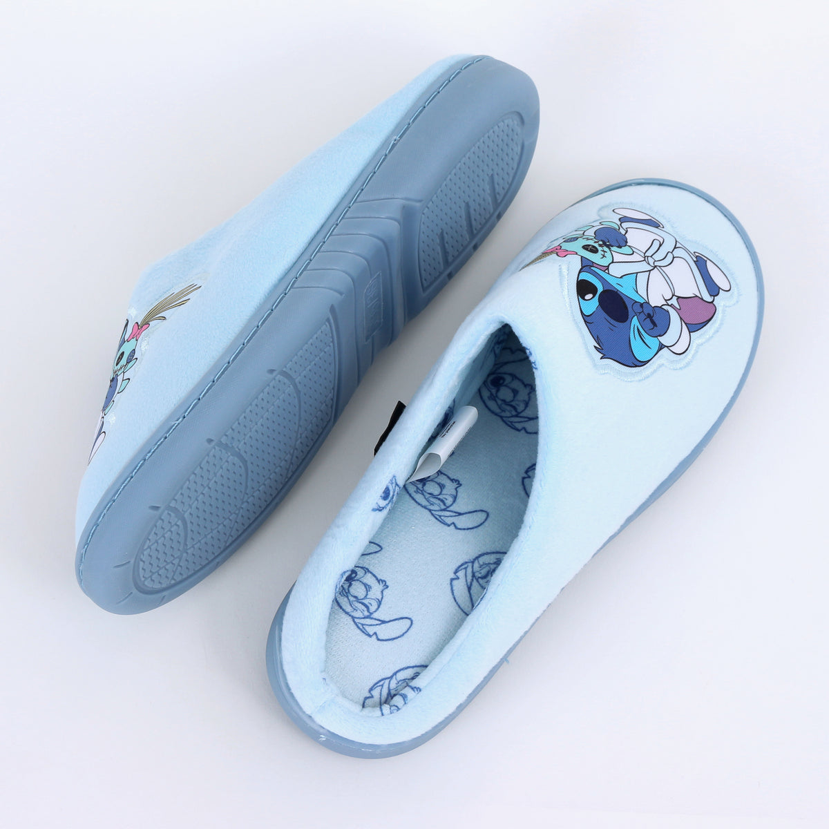 Pantufla Mujer Lilo & Stitch Disney Peluche Celeste - Pantuflas Chile | The Brands Club cl