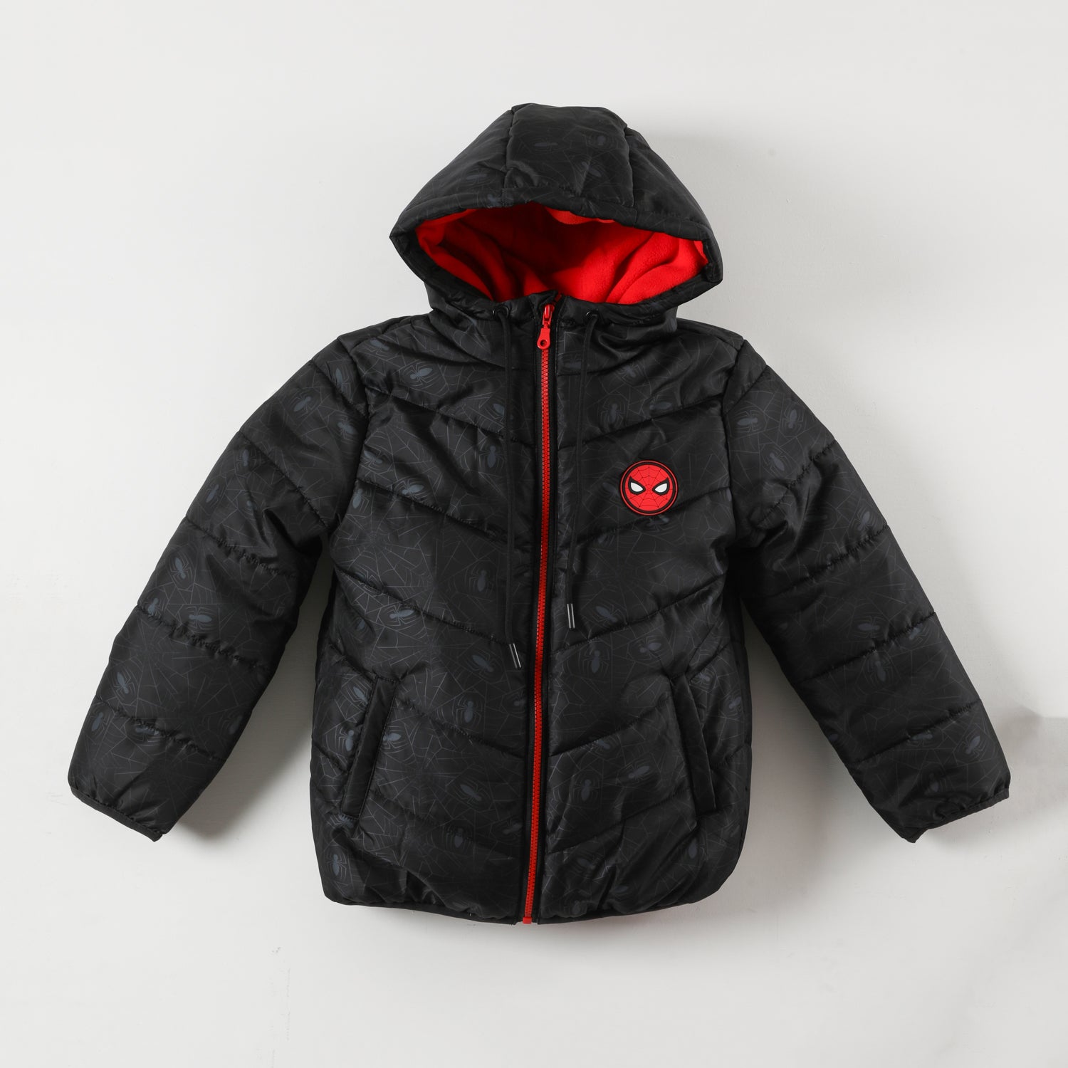 Parka Niño Spiderman Telarañas Negro Marvel