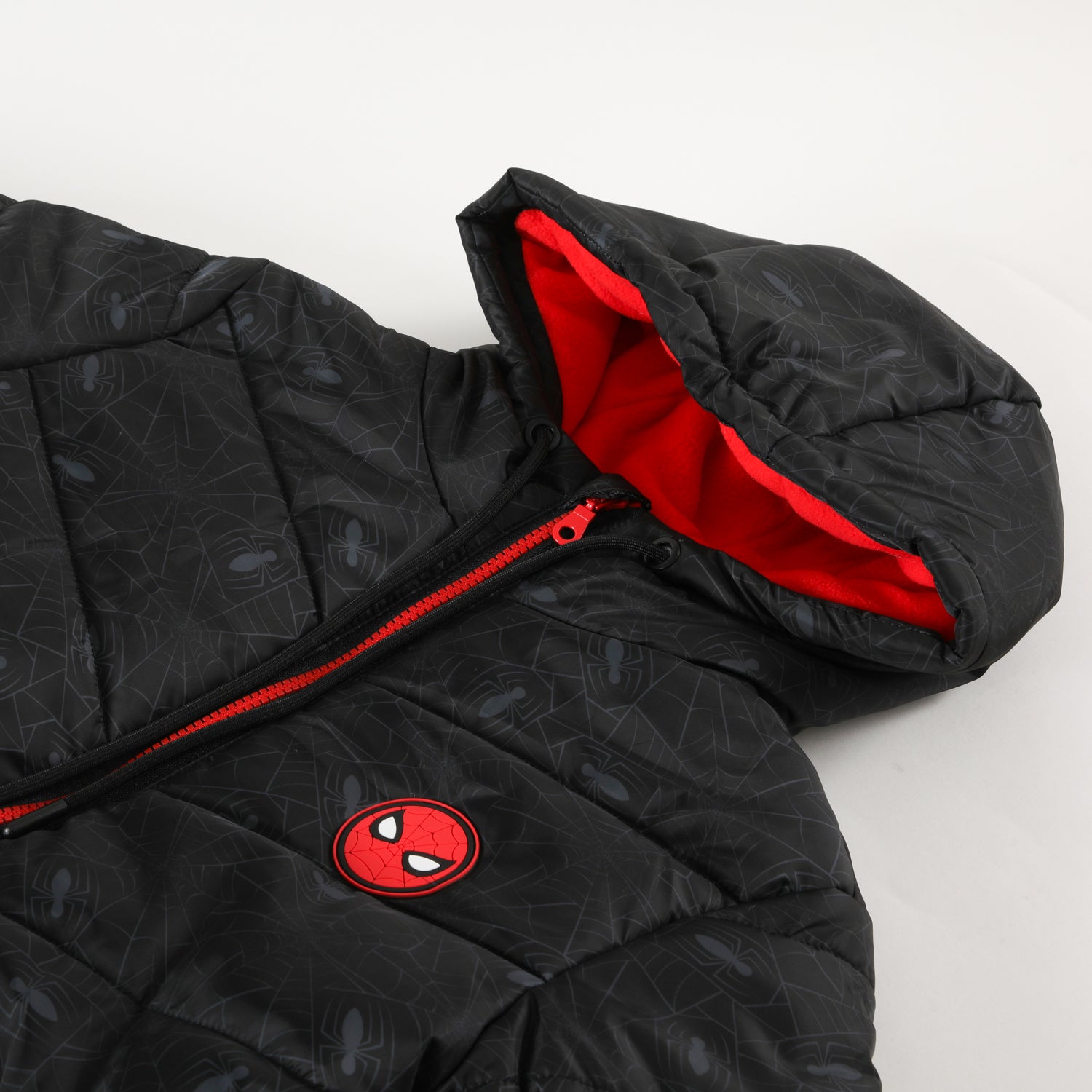 Parka Niño Spiderman Telarañas Negro Marvel