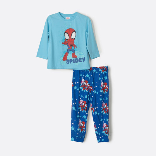 Pijama Largo Niño Spidey Spiderman Celeste Marvel - Pijamas Chile | The Brands Club cl