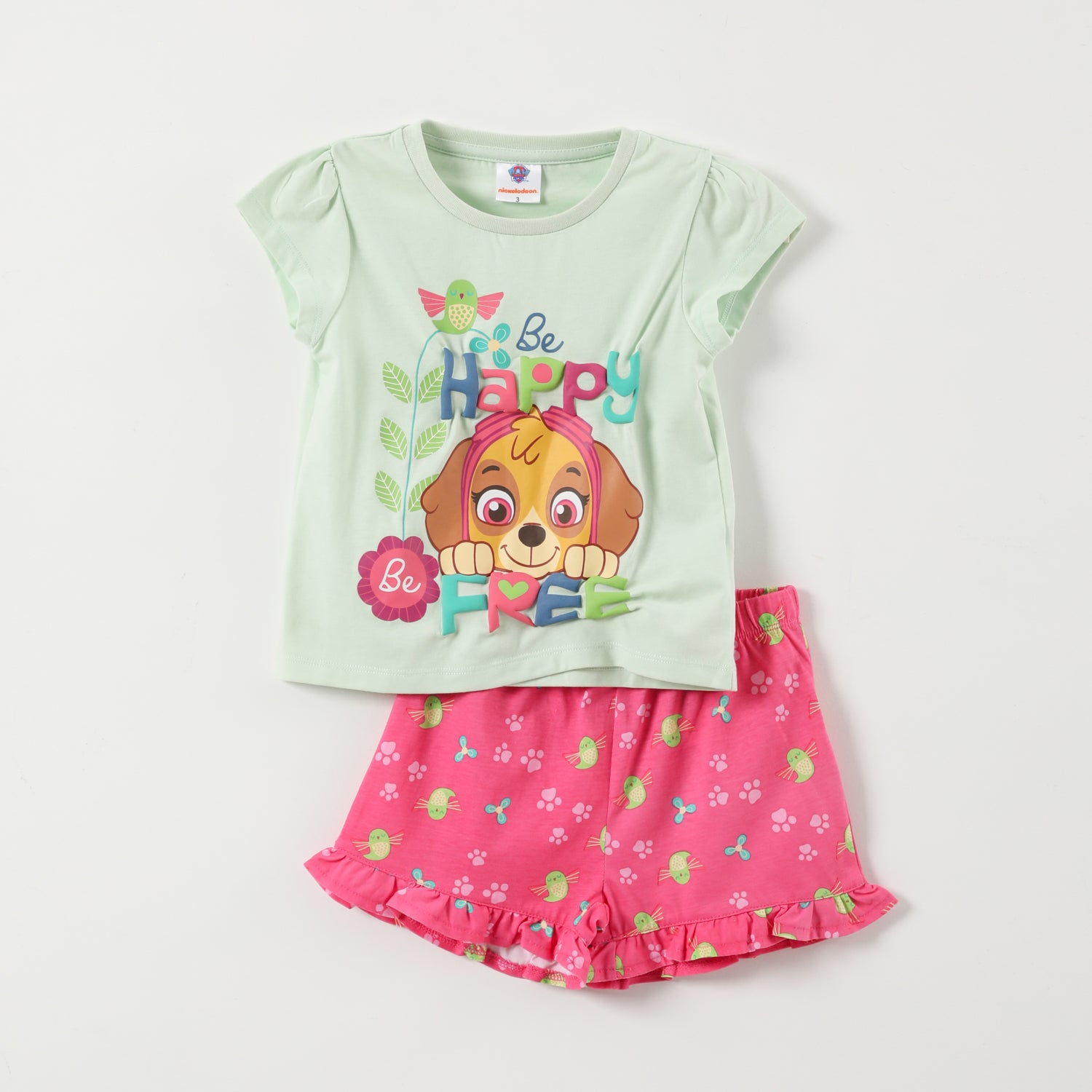 Pijama Corto Niña Happy Verde Paw Patrol