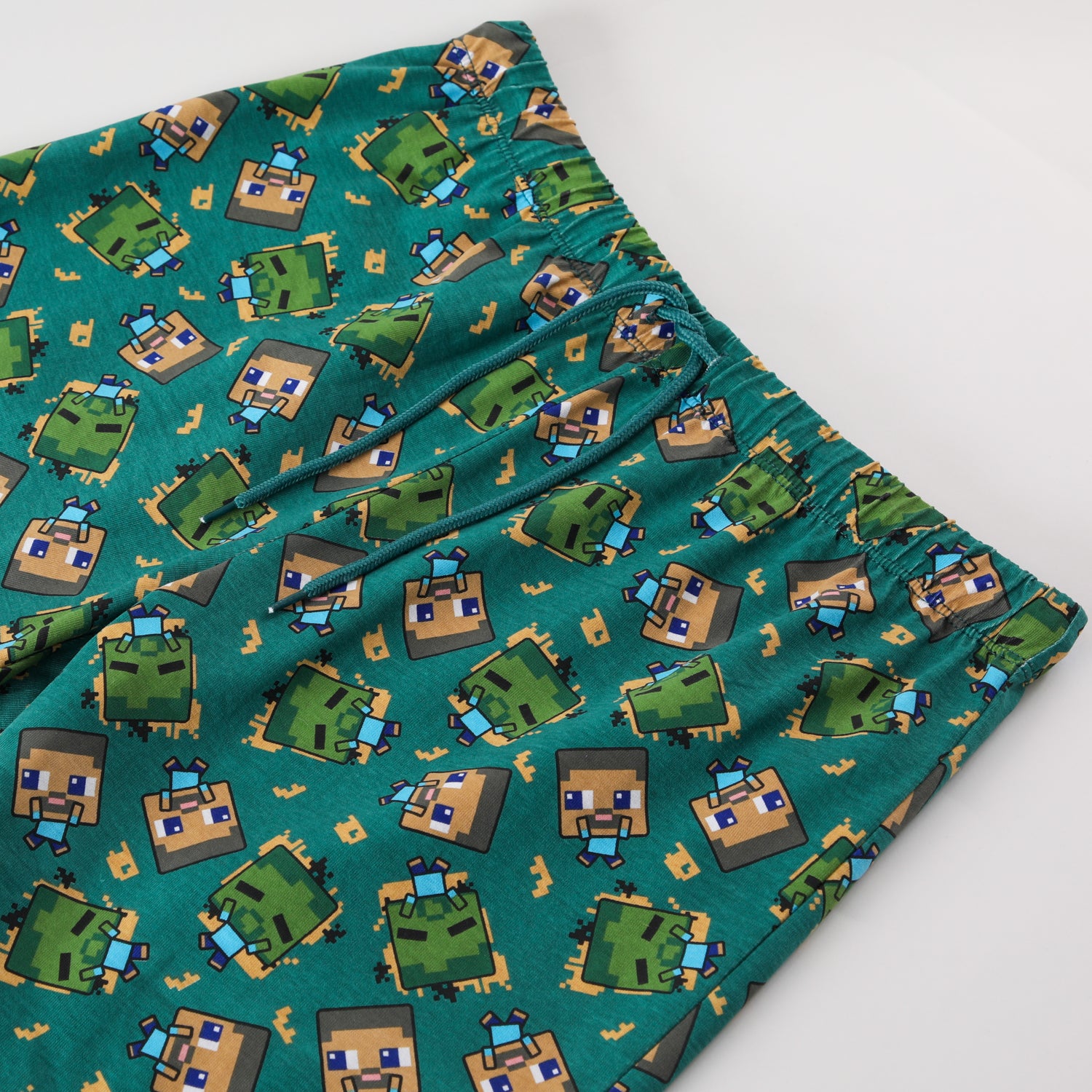 Pijama Corto Niño Creeper y Steve Gris Minecraft