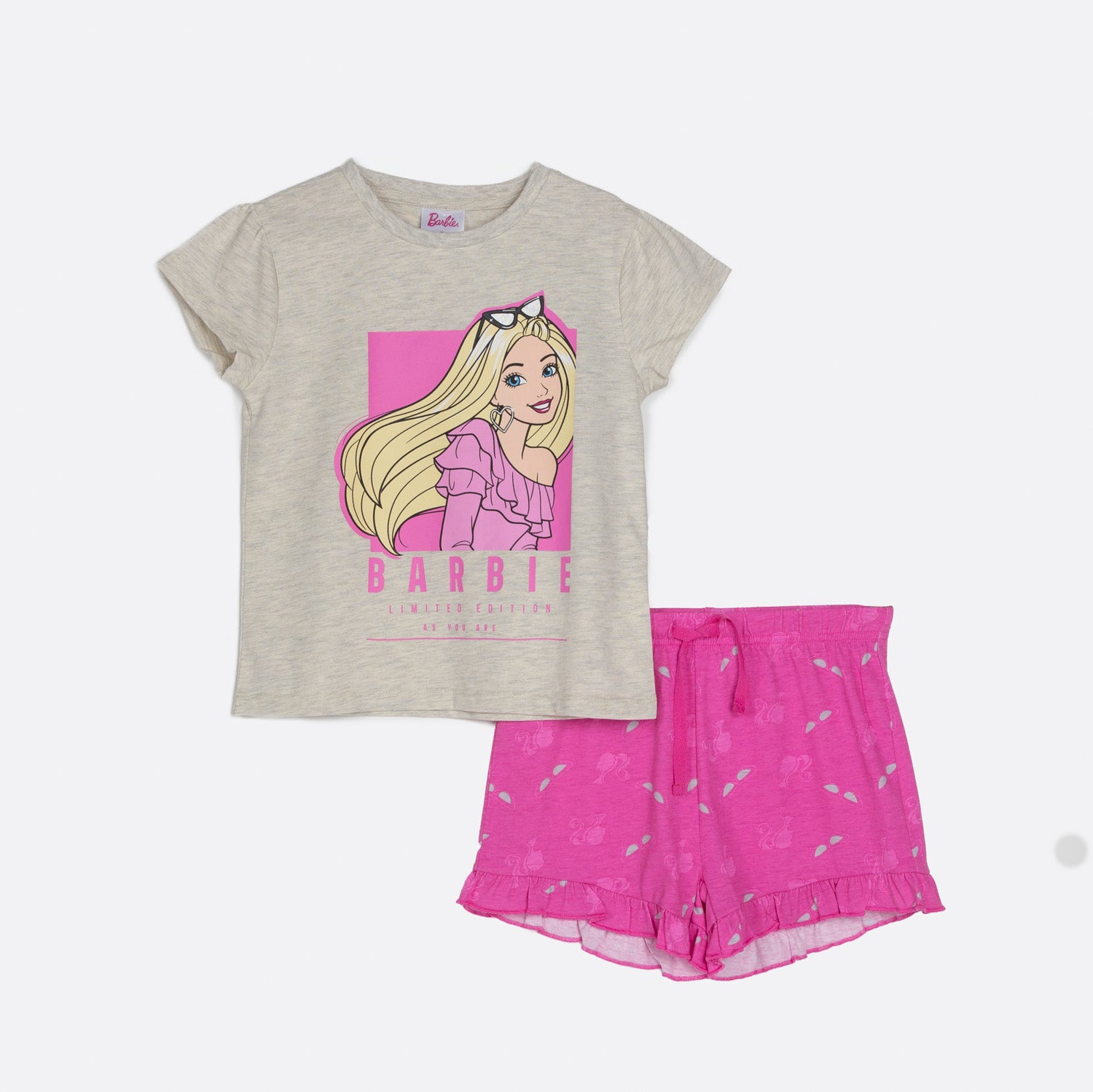 Pijama Corto Niña Coqueta Gris Barbie