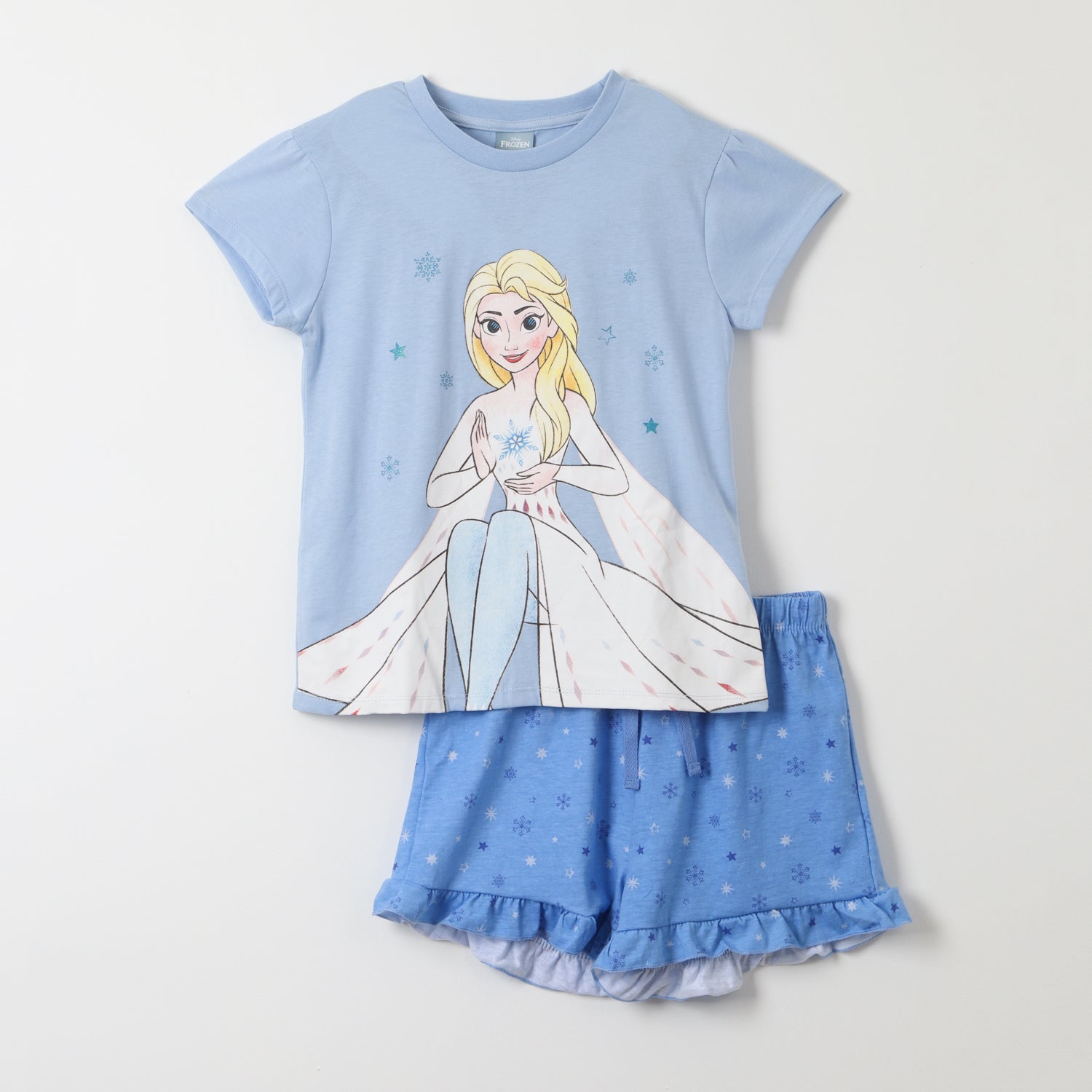 Pijama Corto Niña Frozen Nieve Celeste Disney
