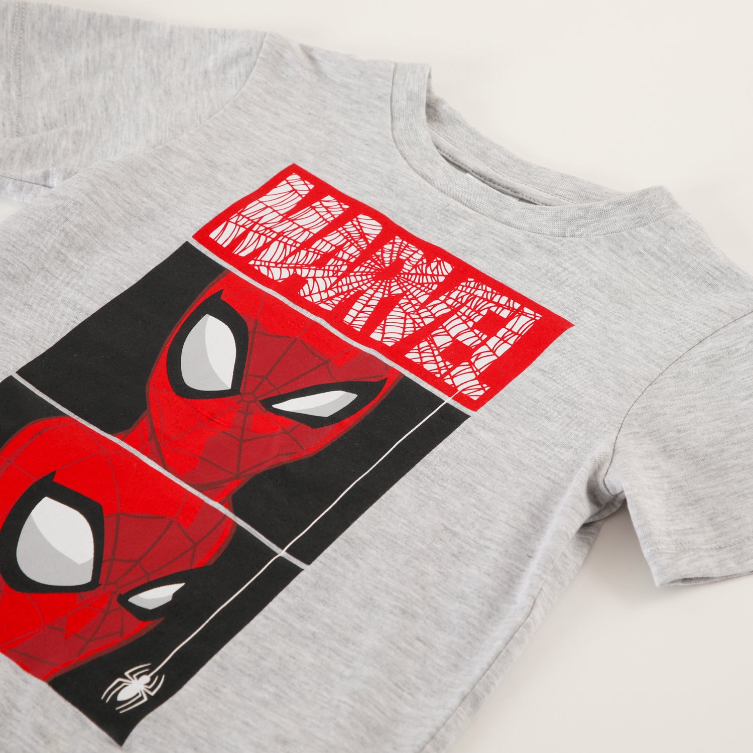 Pijama Corto Niño Spiderman Cabezas Gris Marvel