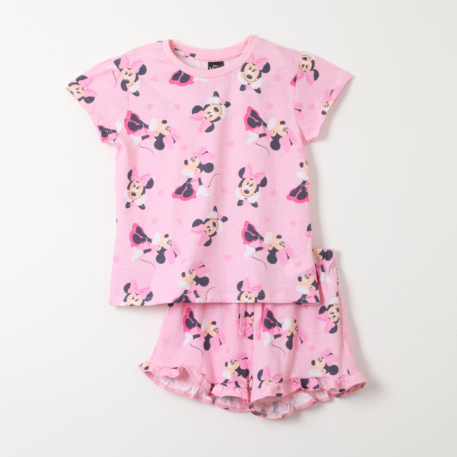 Pijama Corto Niña Minnie Full Print Rosado Disney