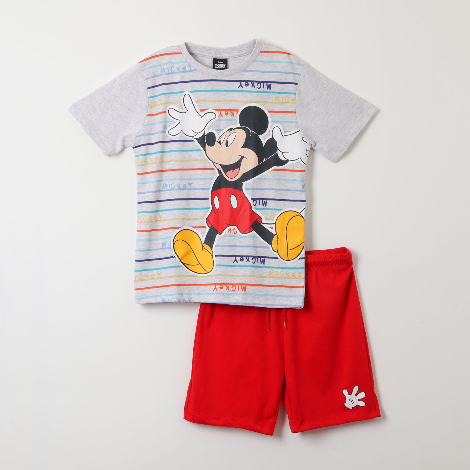 Pijama Corto Niño Mickey Alegre Gris Disney