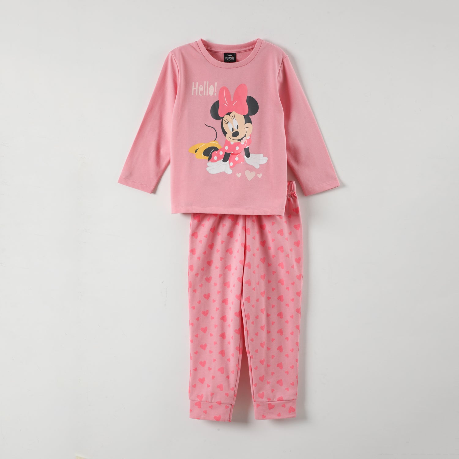 Conjunto Pijama Niña Minnie Hello! Rosado Disney
