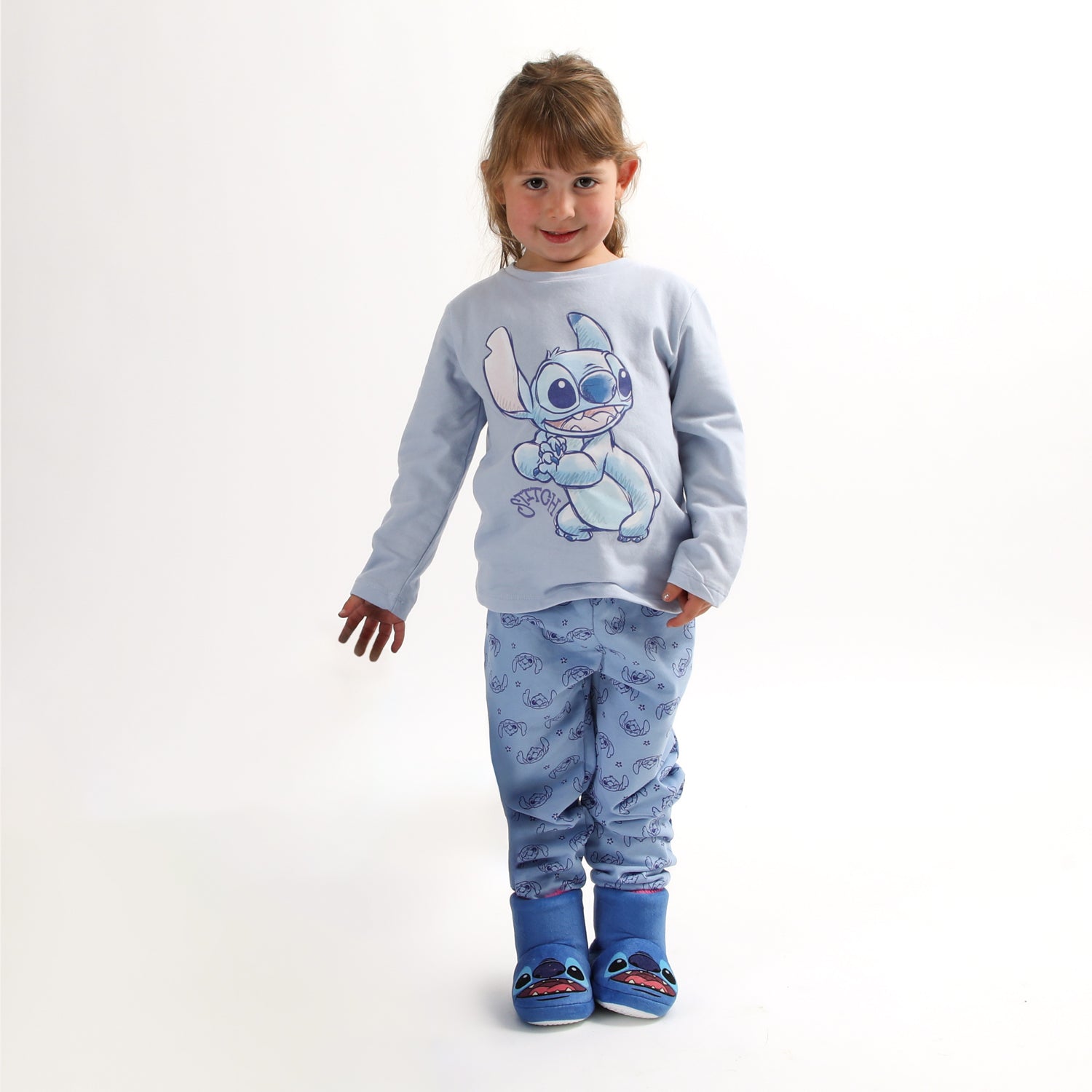 Conjunto Pijama Niña Lilo & Stitch  One Celeste Disney