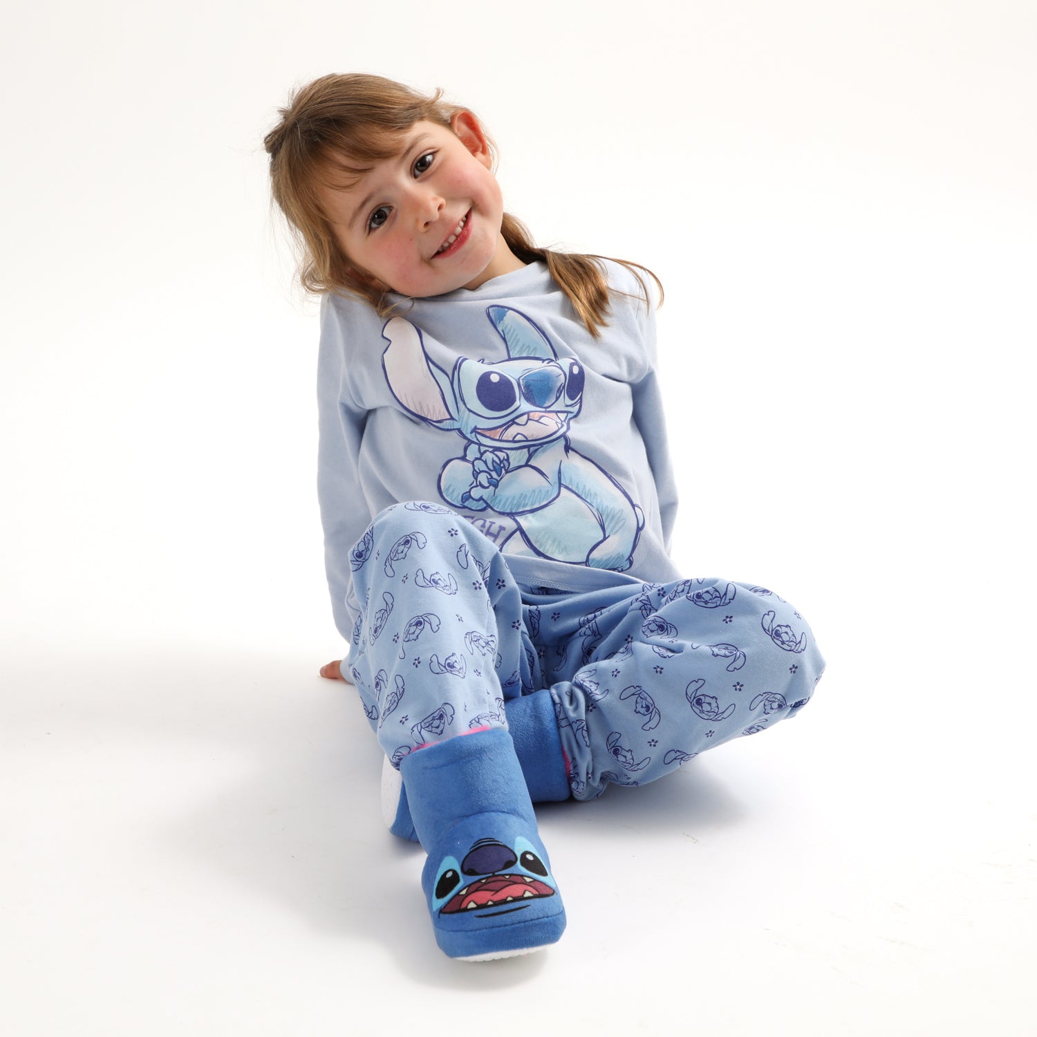 Conjunto Pijama Niña Lilo & Stitch  One Celeste Disney