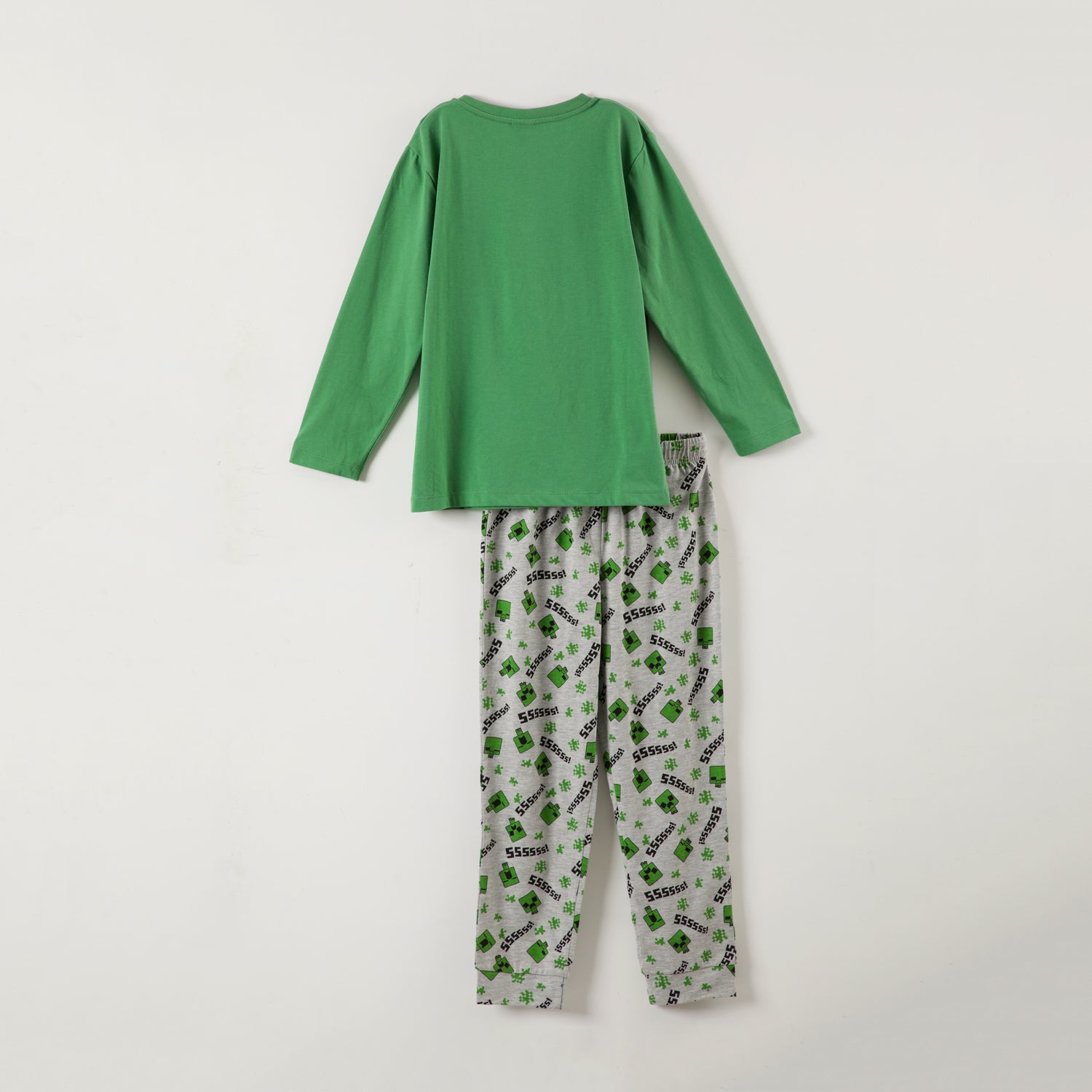 Conjunto Pijama Niño Tnt Creeper Verde Minecraft