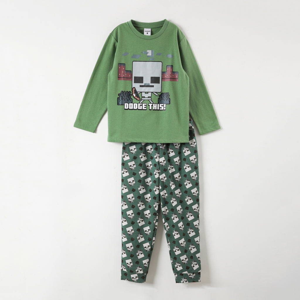 Conjunto Pijama Niño Dodge This! Verde Minecraft