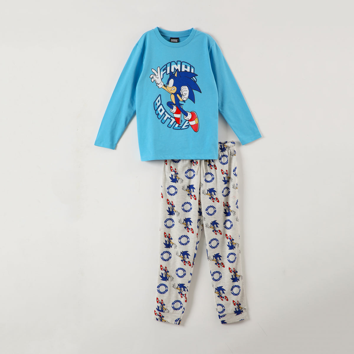 Conjunto Pijama Niño Final Battle Celeste Sonic - Pijamas Chile | The Brands Club cl