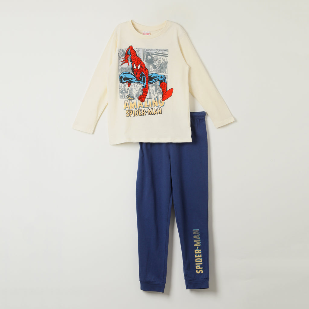 Conjunto Pijama Niño Spiderman Viñeta Beige Marvel