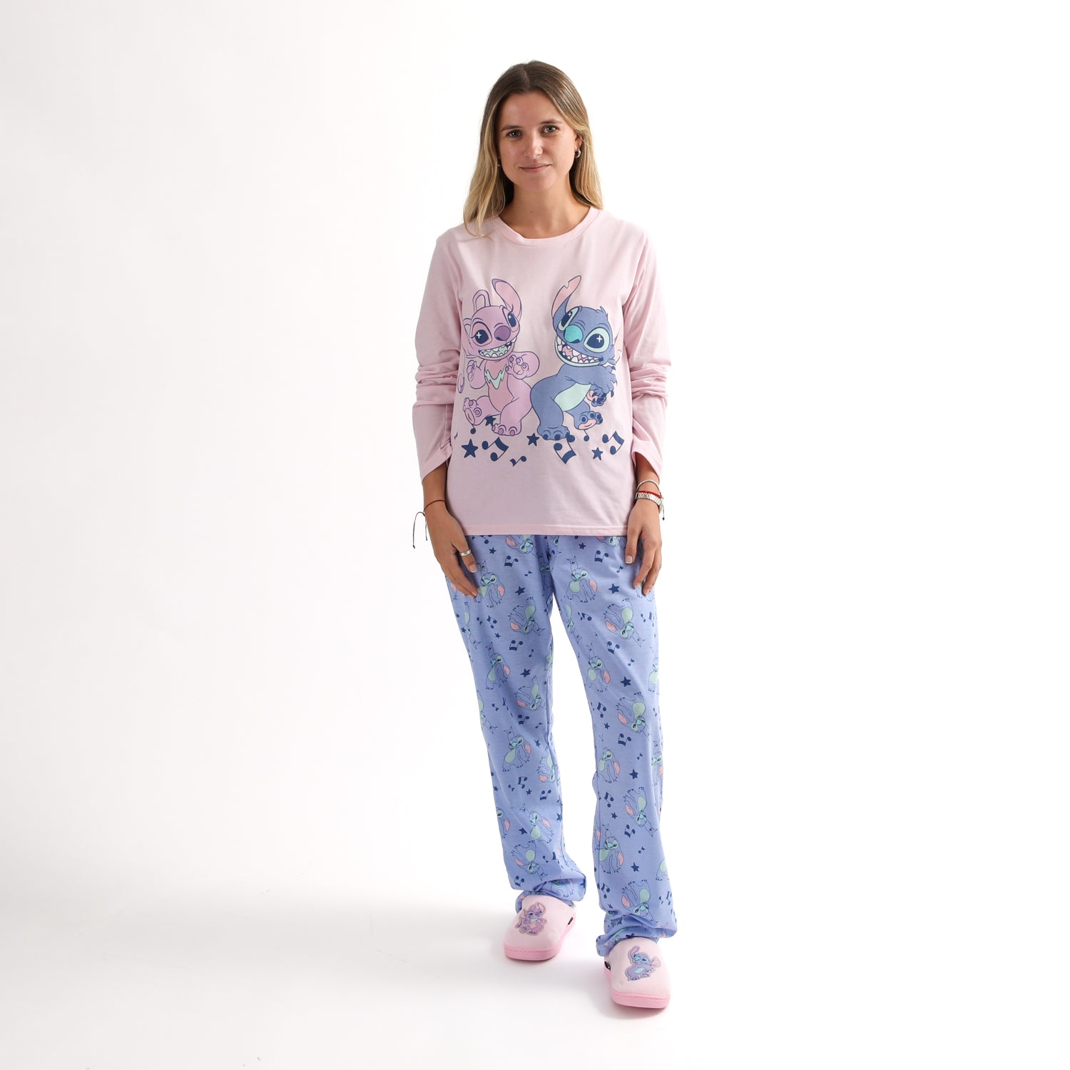 Conjunto Pijama Mujer Lilo & Stitch Friends Rosado Disney - Pijamas Chile | The Brands Club cl