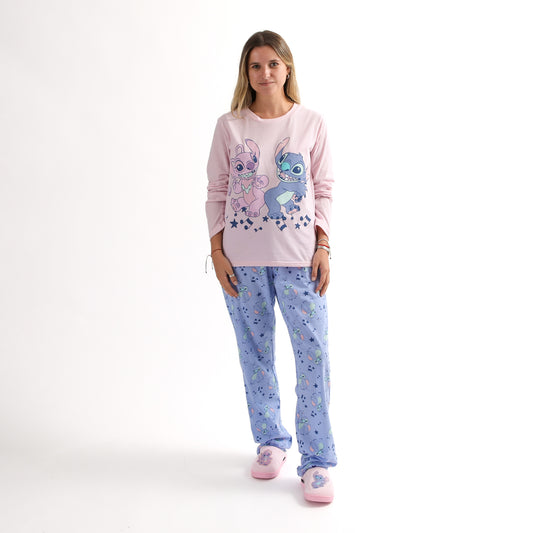 Conjunto Pijama Mujer Lilo & Stitch Friends Rosado Disney - Pijamas Chile | The Brands Club cl