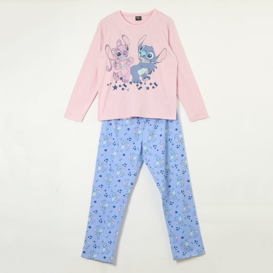 Conjunto Pijama Mujer Lilo & Stitch Friends Rosado Disney - Pijamas Chile | The Brands Club cl