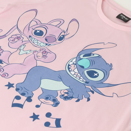 Conjunto Pijama Mujer Lilo & Stitch Friends Rosado Disney - Pijamas Chile | The Brands Club cl