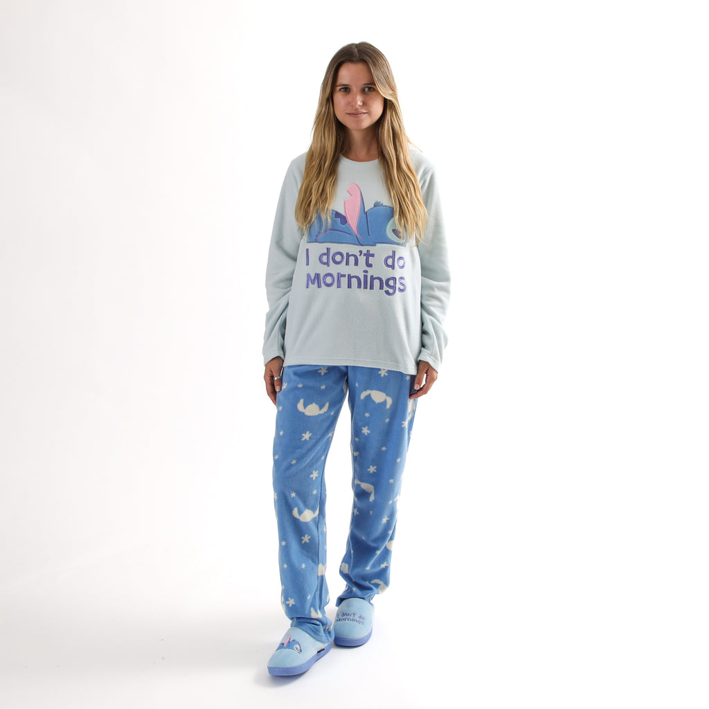 Pijama Polar Mujer Lilo & Stitch Morning Celeste Disney