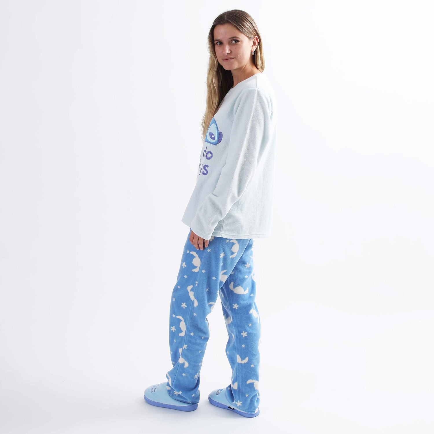 Pijama Polar Mujer Lilo & Stitch Morning Celeste Disney