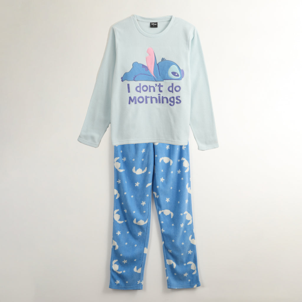 Pijama Polar Mujer Lilo & Stitch Morning Celeste Disney