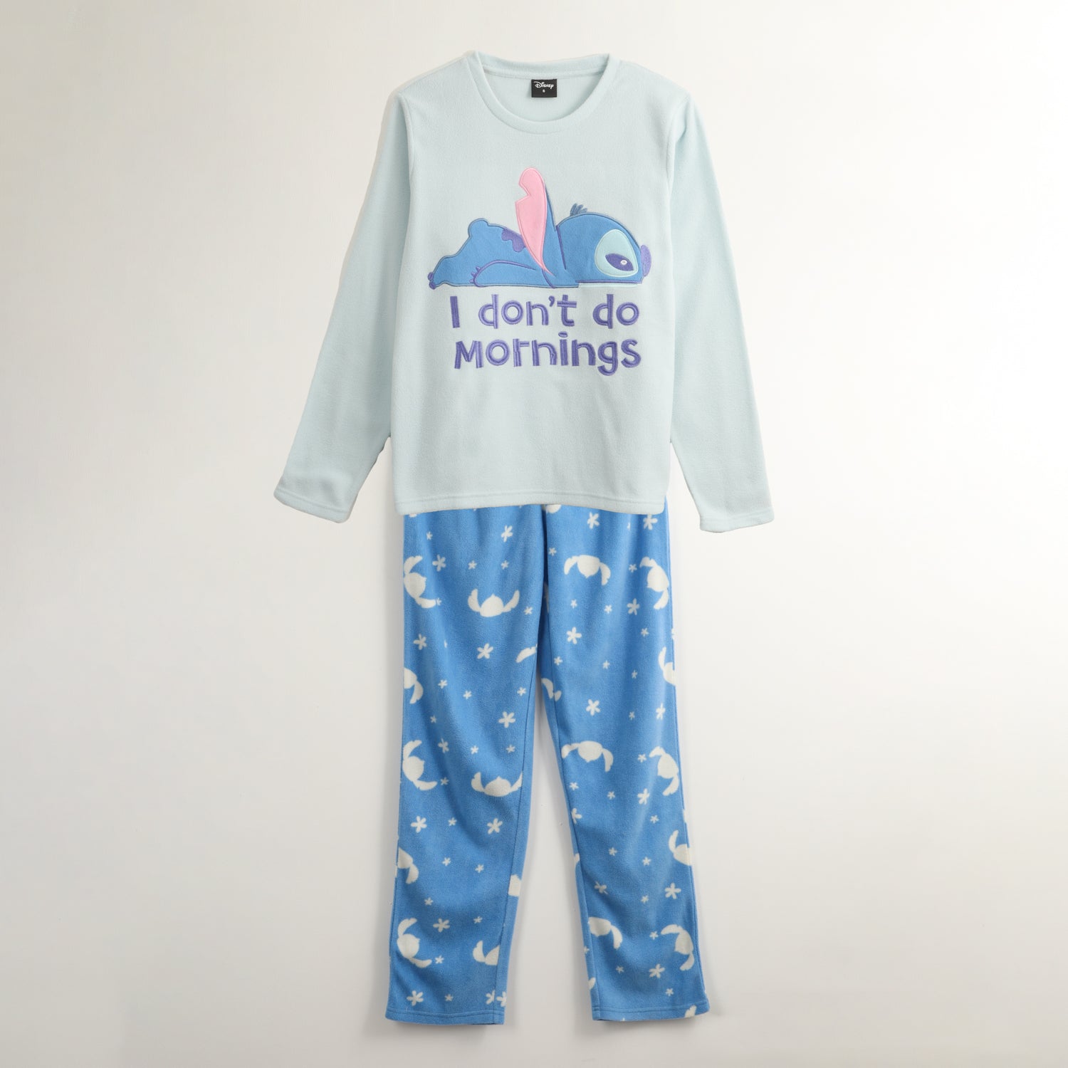 Pijama Polar Mujer Lilo & Stitch Morning Celeste Disney