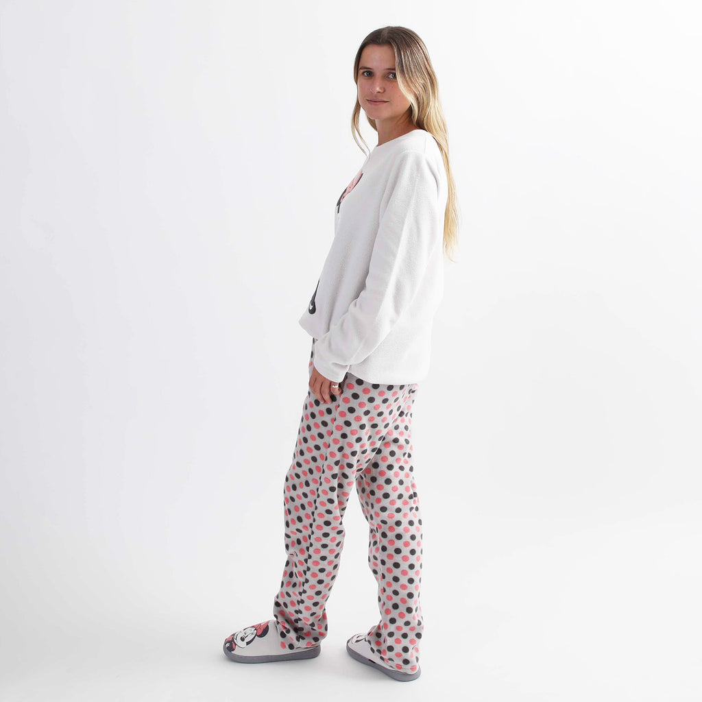 Pijama Polar Mujer Minnie Posando Gris Disney