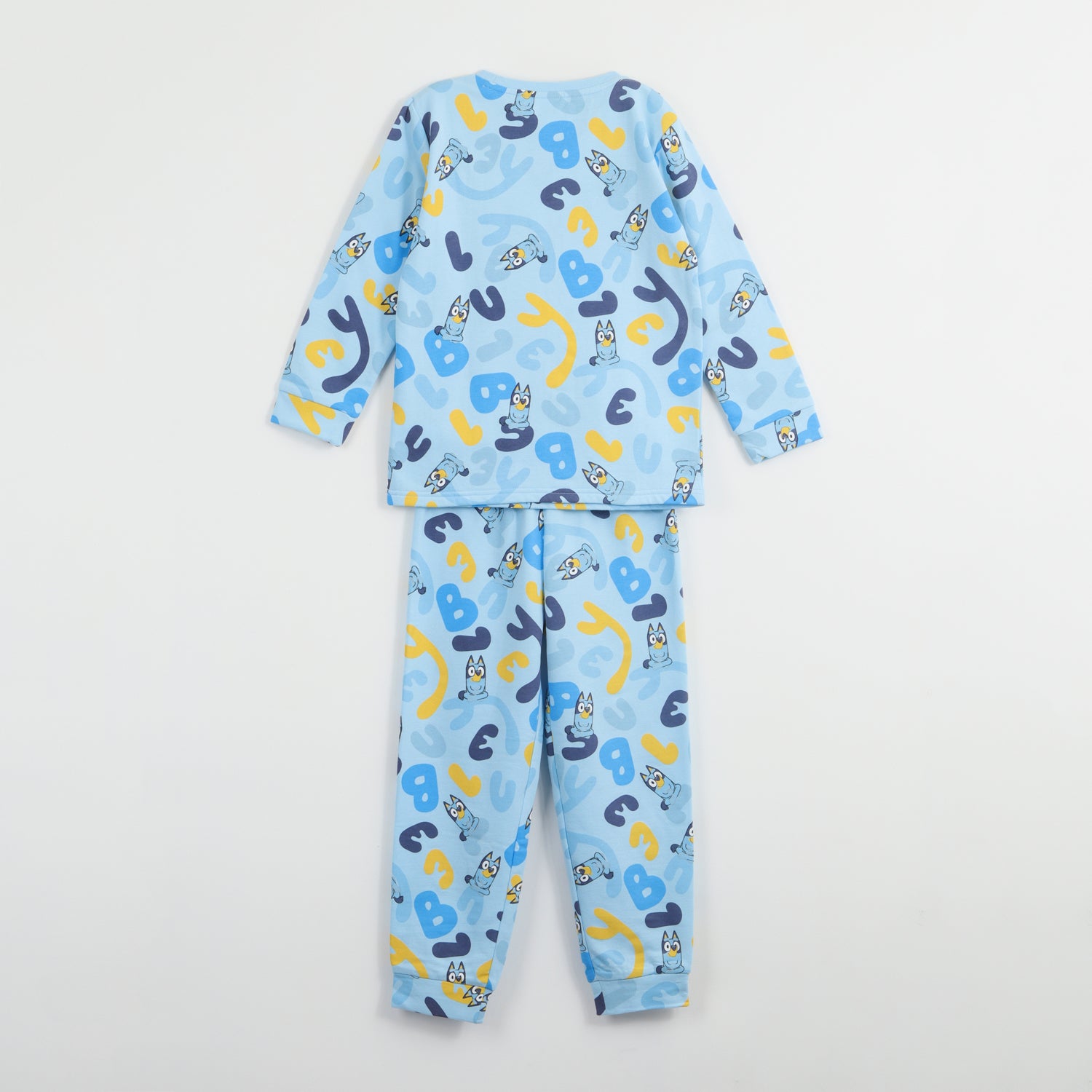 Conjunto Pijama Buzo Niño Letras Celeste Bluey