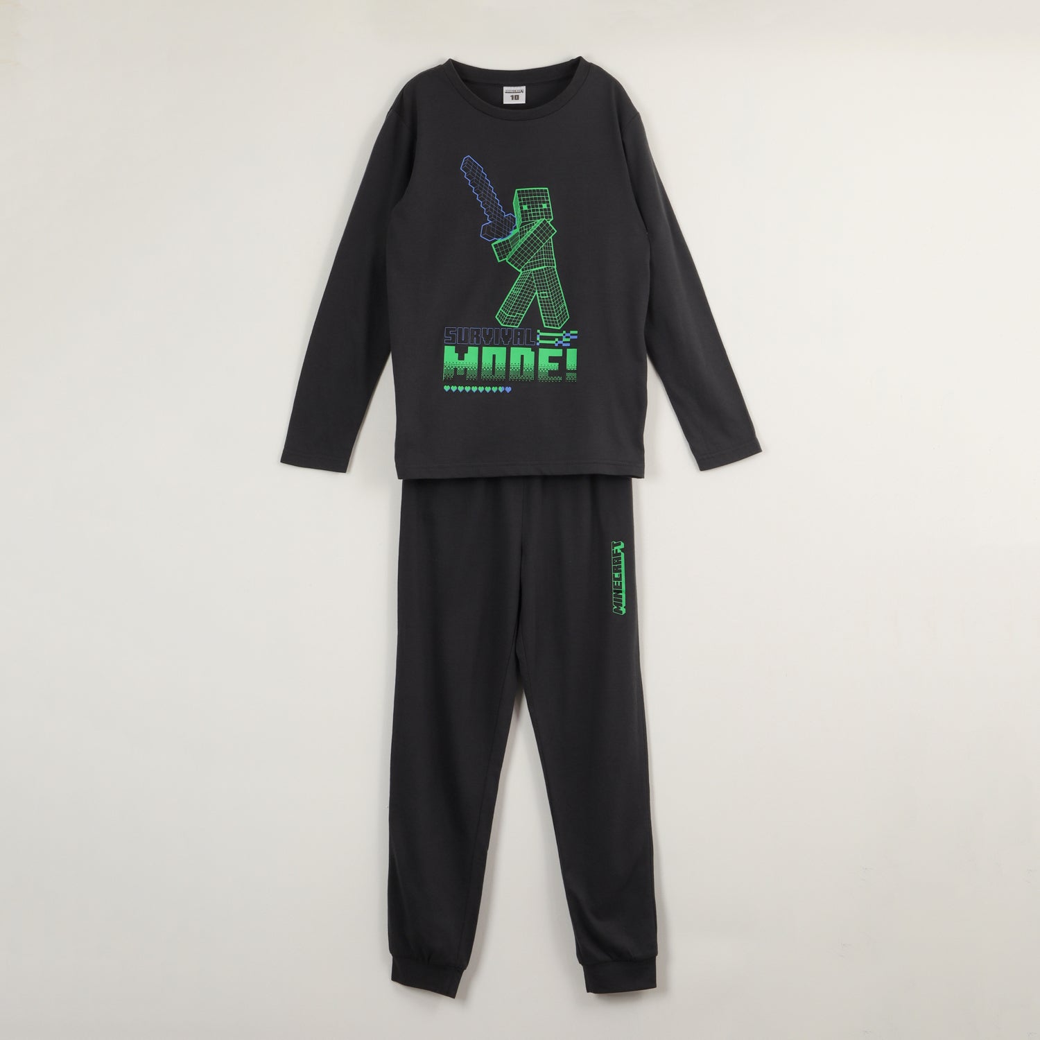 Conjunto Pijama Niño Create Gris Minecraft