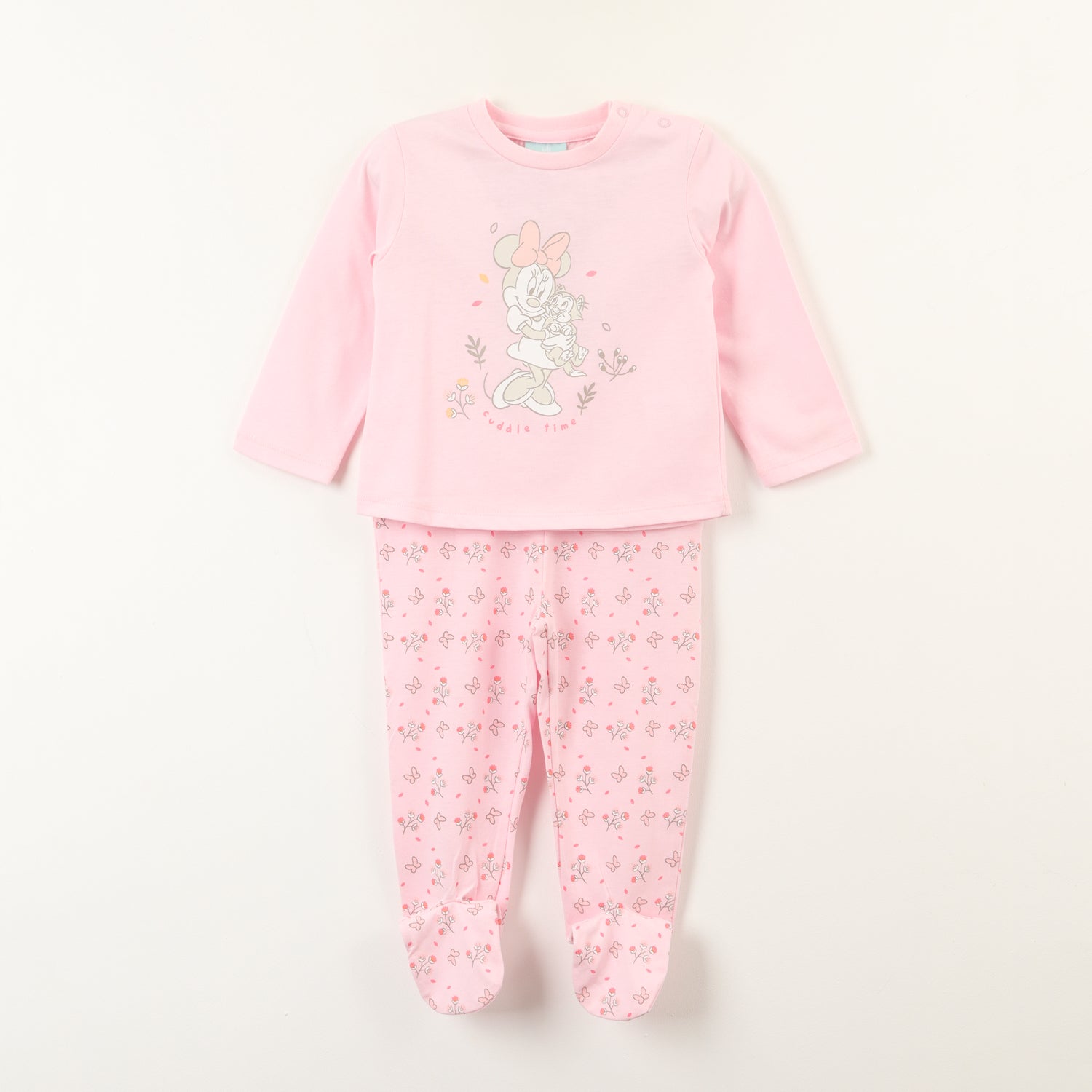 Conjunto Pijama Bebe Minnie Cuddle Time Rosado Disney