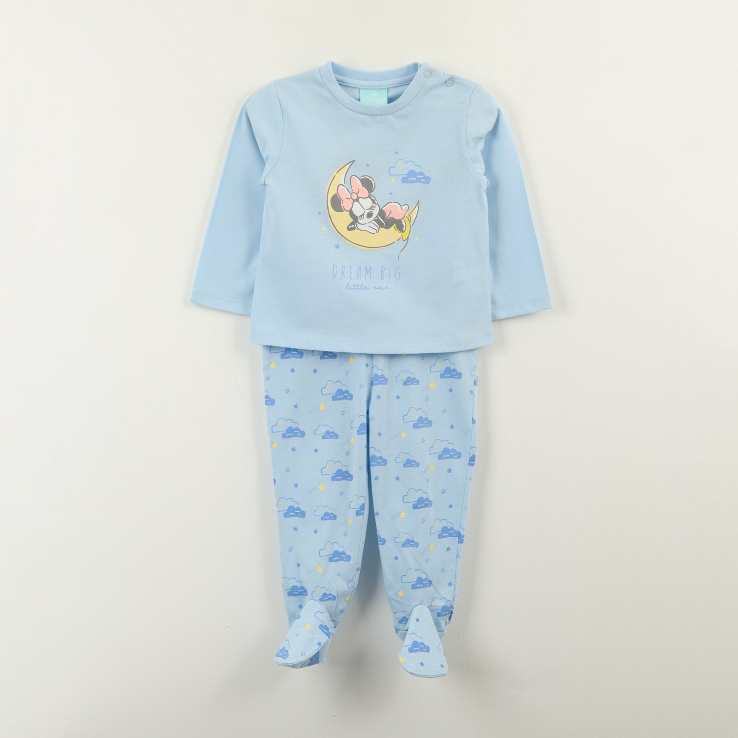 Conjunto Pijama Bebe Minnie Little Ones Celeste Disney