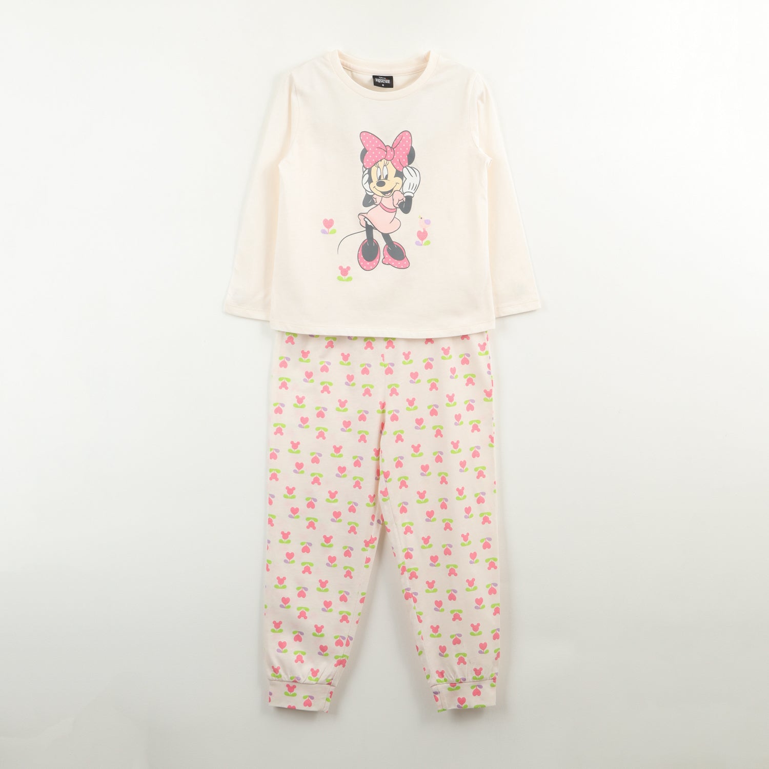 Conjunto Pijama Niña Minnie Flowers Beige Disney