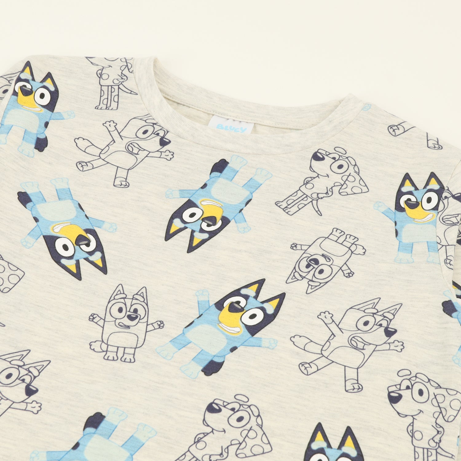Conjunto Pijama Niño Full Print Gris Bluey