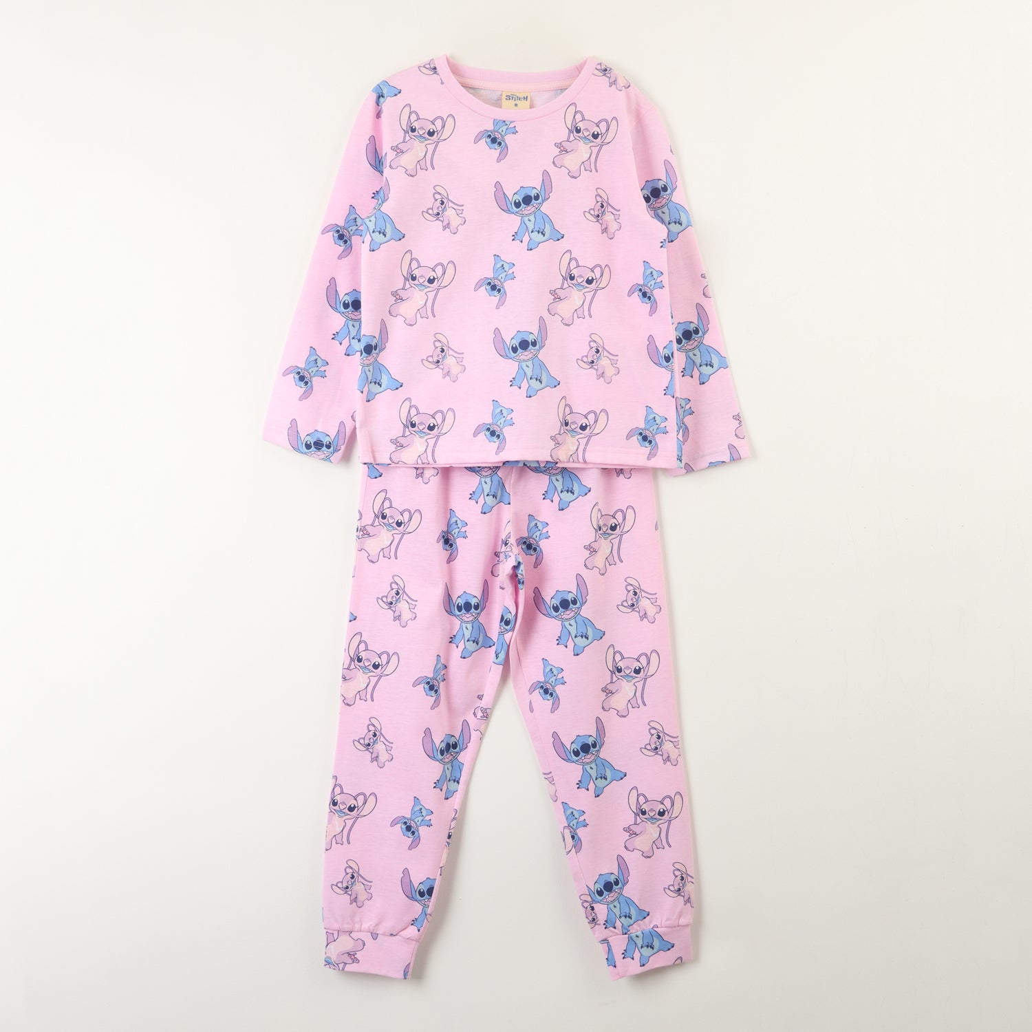 Conjunto Pijama Niña Lilo & Stitch Angel Print Rosado Disney