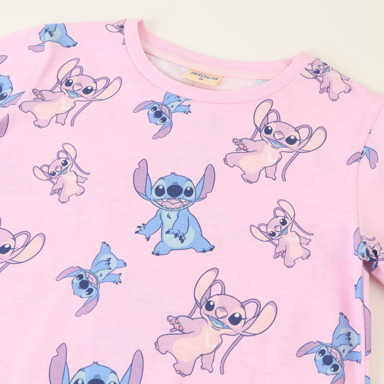 Conjunto Pijama Niña Lilo & Stitch Angel Print Rosado Disney