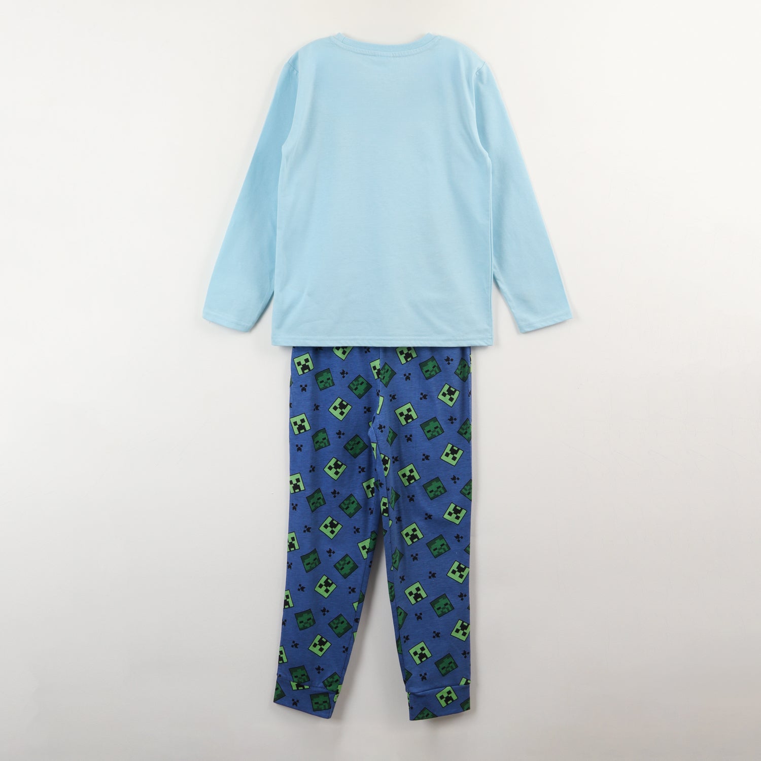 Pijama Manga Larga Niño Celeste Personajes Minecraft