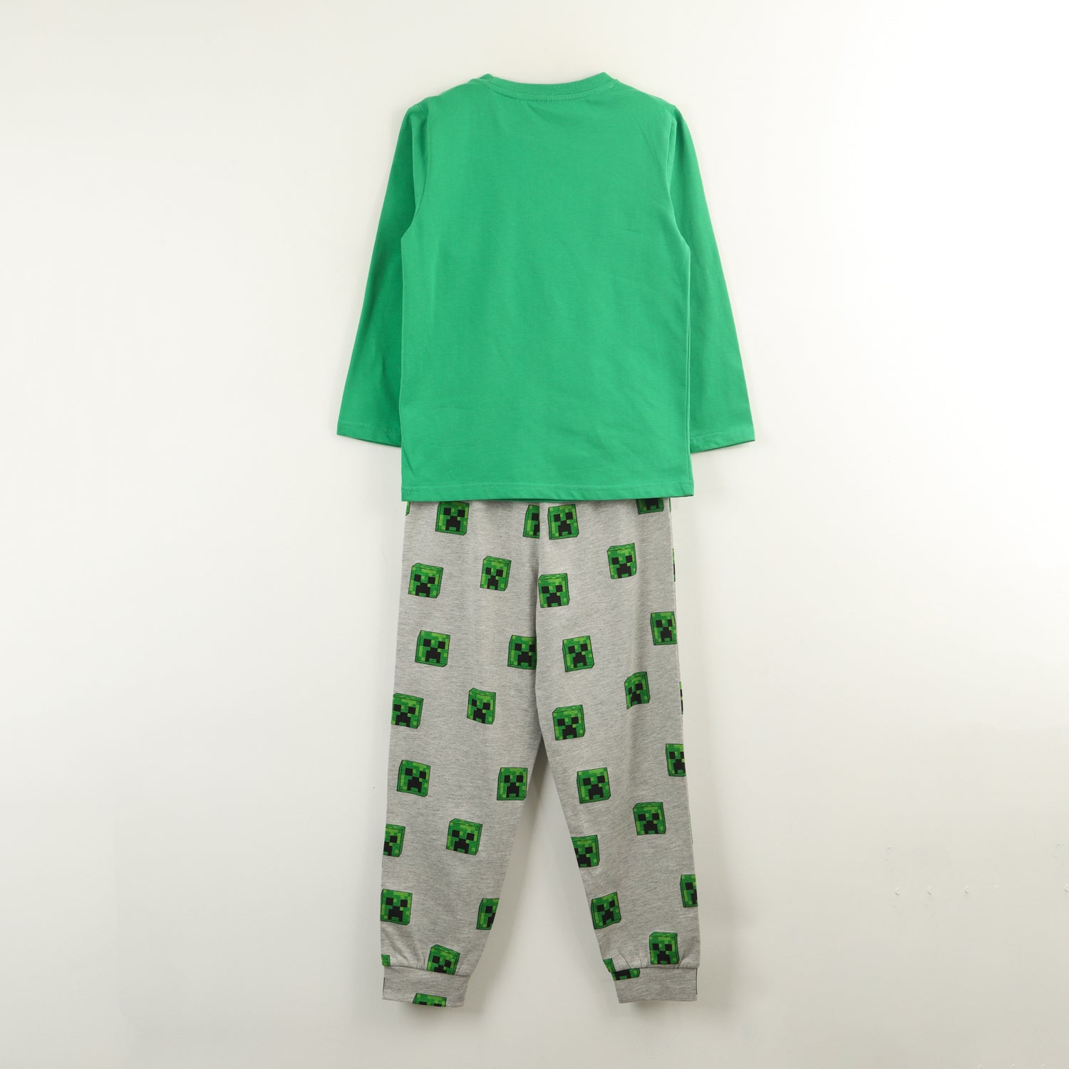 Conjunto Pijama Niño Creepers Heads Verde Minecraft