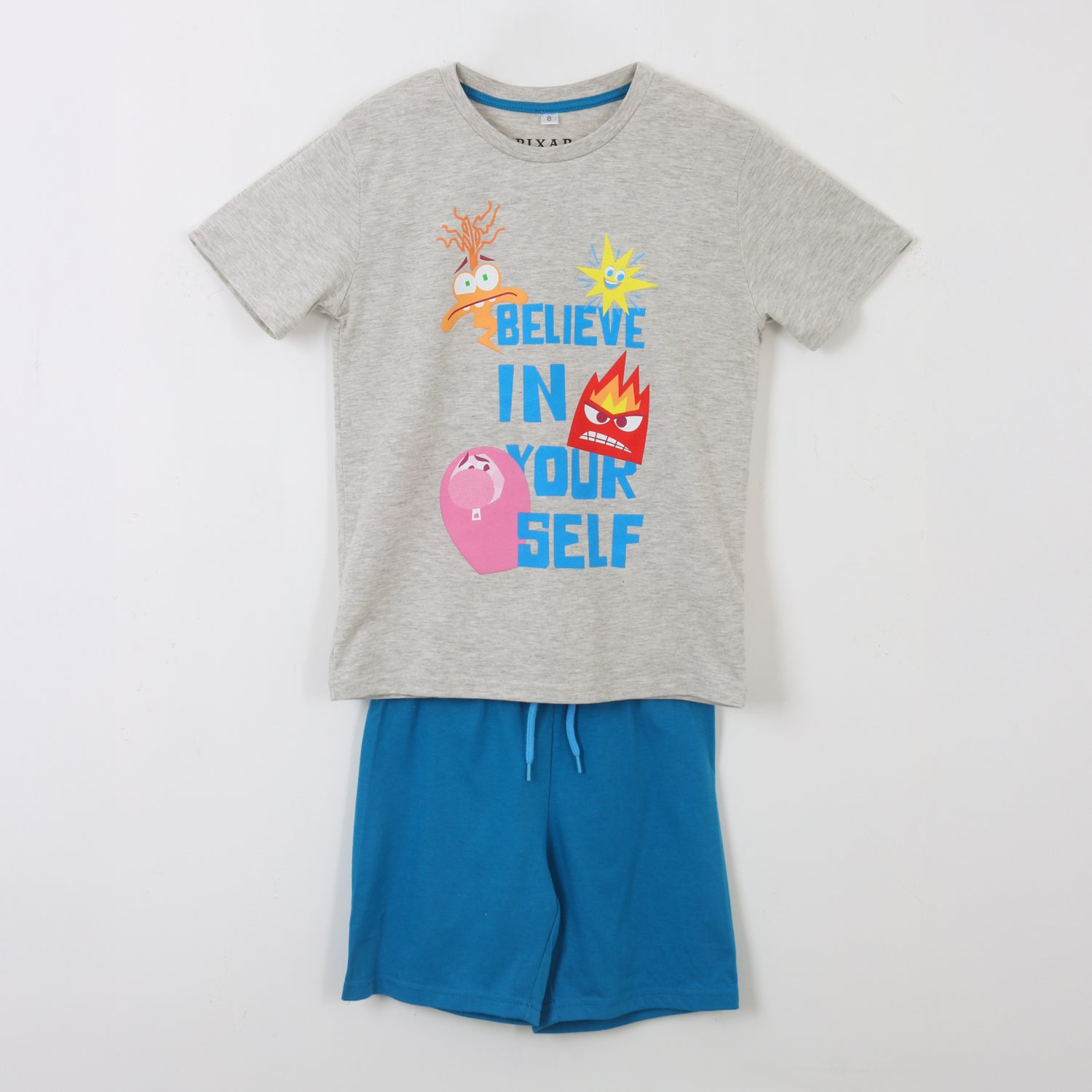 Pijama Manga Corta Niño Gris Intensamente Pixar Disney