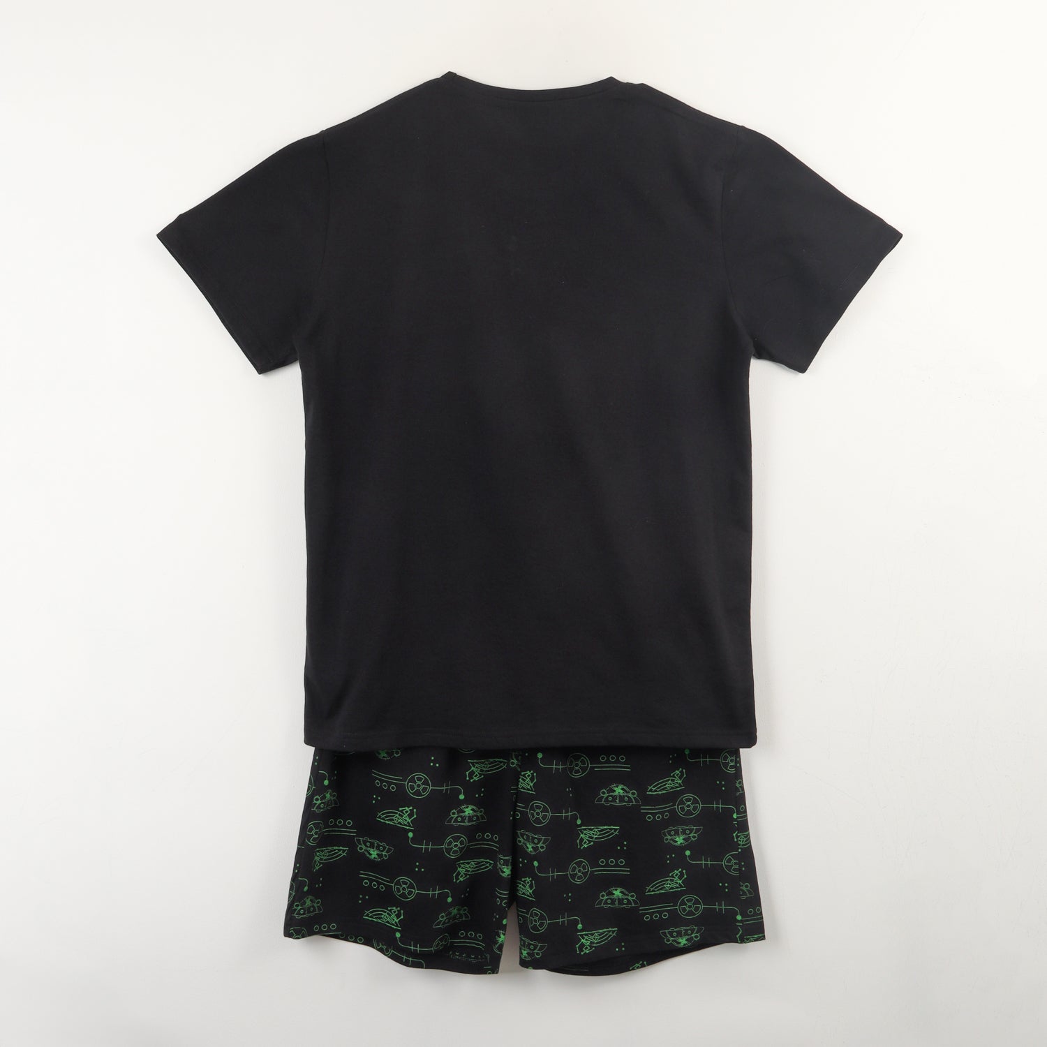 Pijama Manga Corta Hombre Negro Rick and Morty