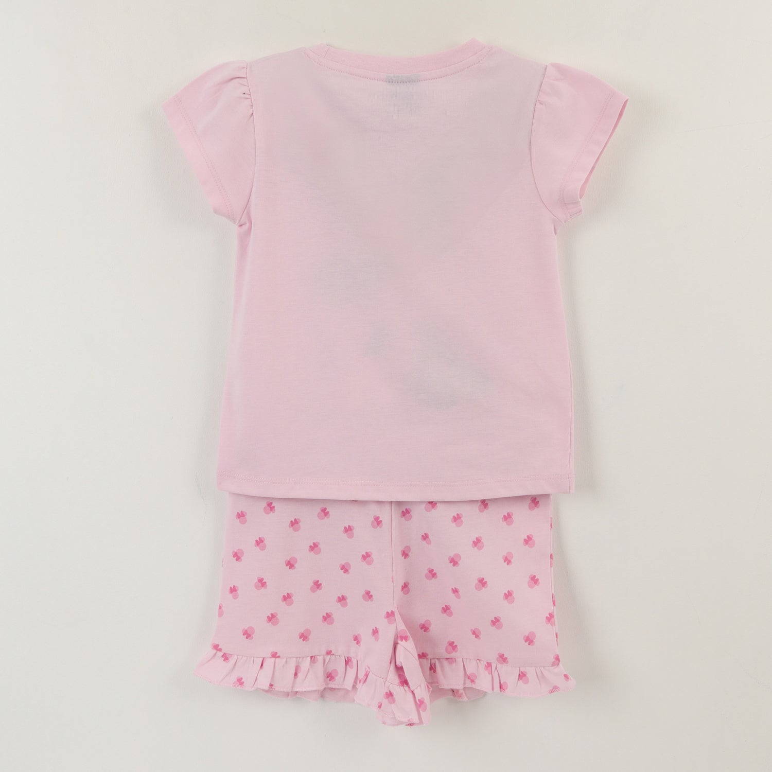Pijama Manga Corta Niña Rosado Minnie Sentada Disney