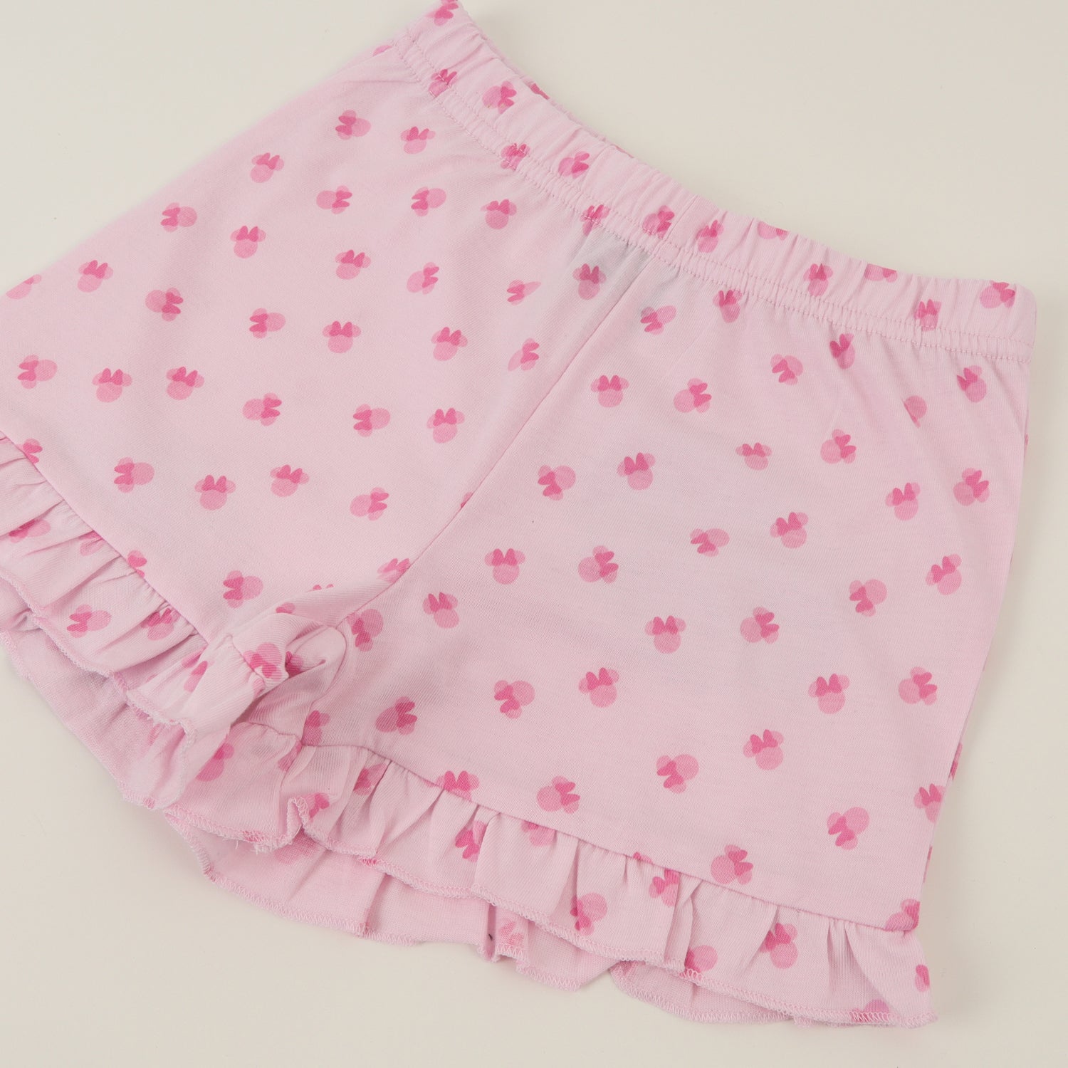 Pijama Manga Corta Niña Rosado Minnie Sentada Disney
