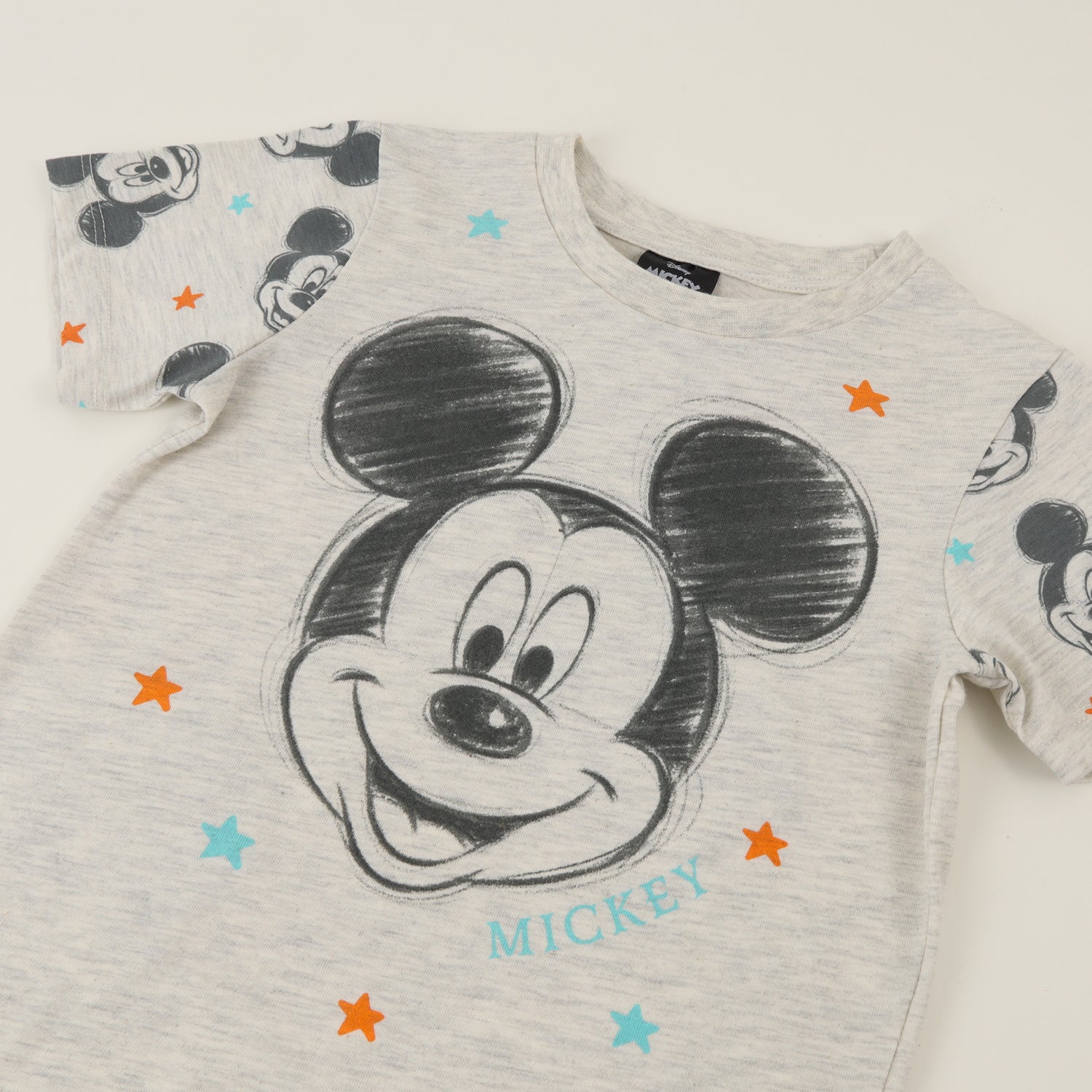 Pijama Manga Corta Niño Gris Estrellas Mickey Disney