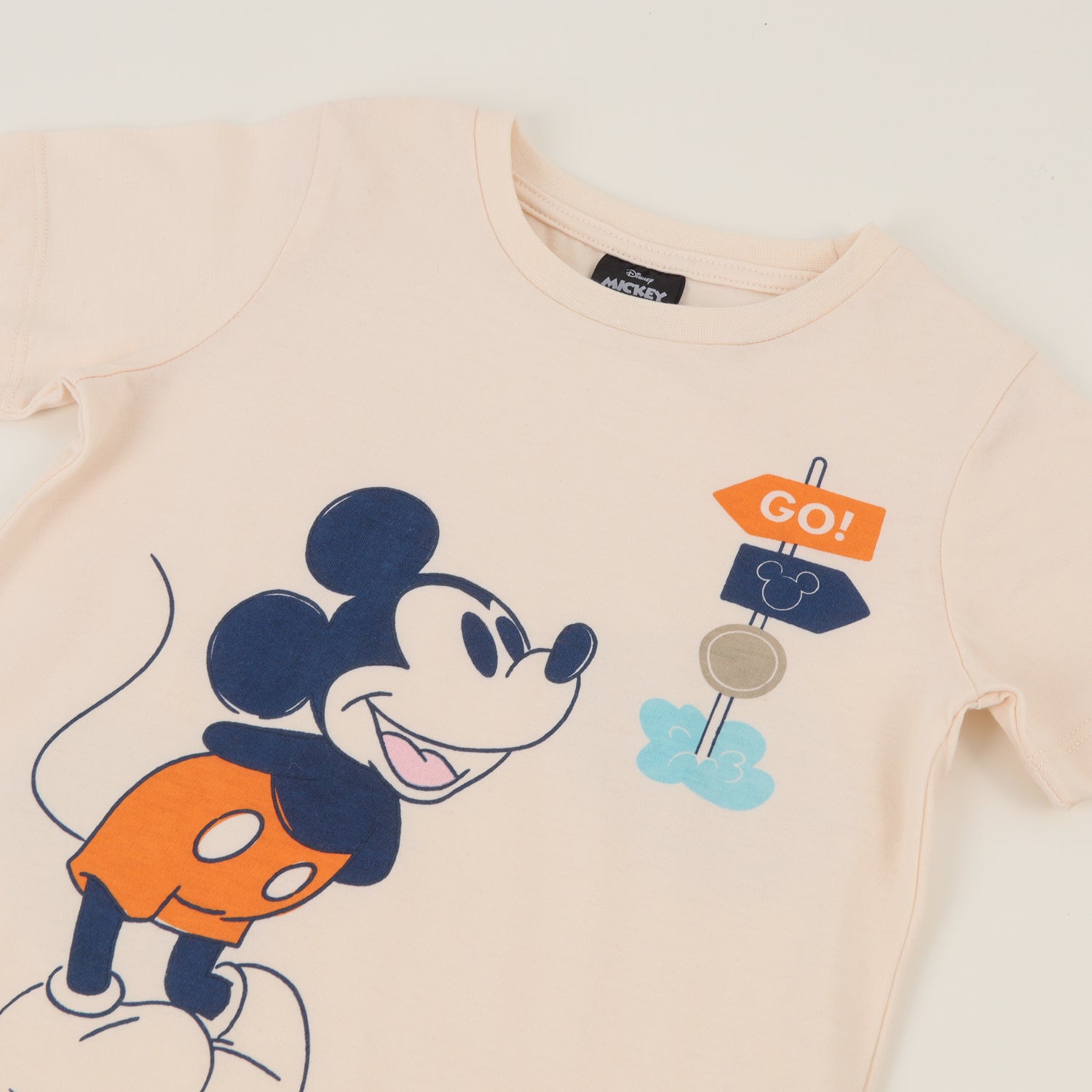 Pijama Manga Corta Niño Beige Go Mickey Disney