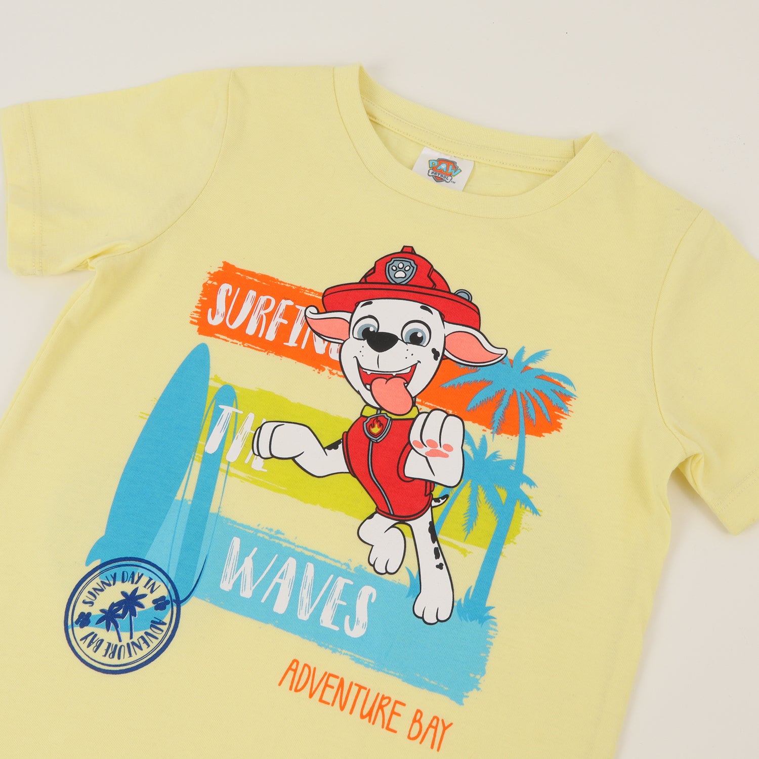 Pijama Manga Corta Niño Amarillo Surf Waves Paw Patrol